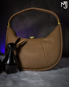 Premium Pebbled Leather Crescent Handbag – Elegant  Everyday Shoulder Bag