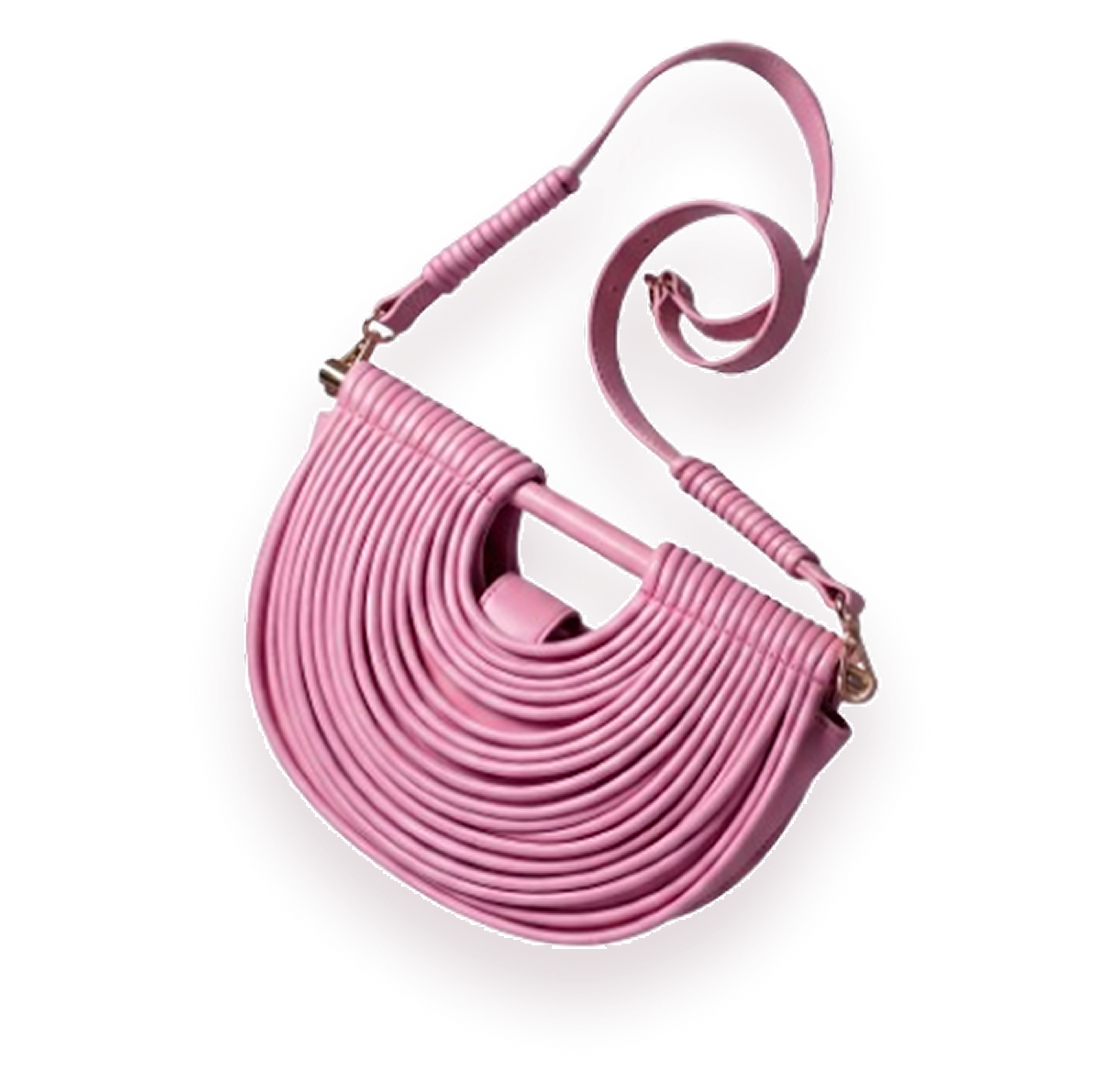 Pink Curved Shoulder Bag